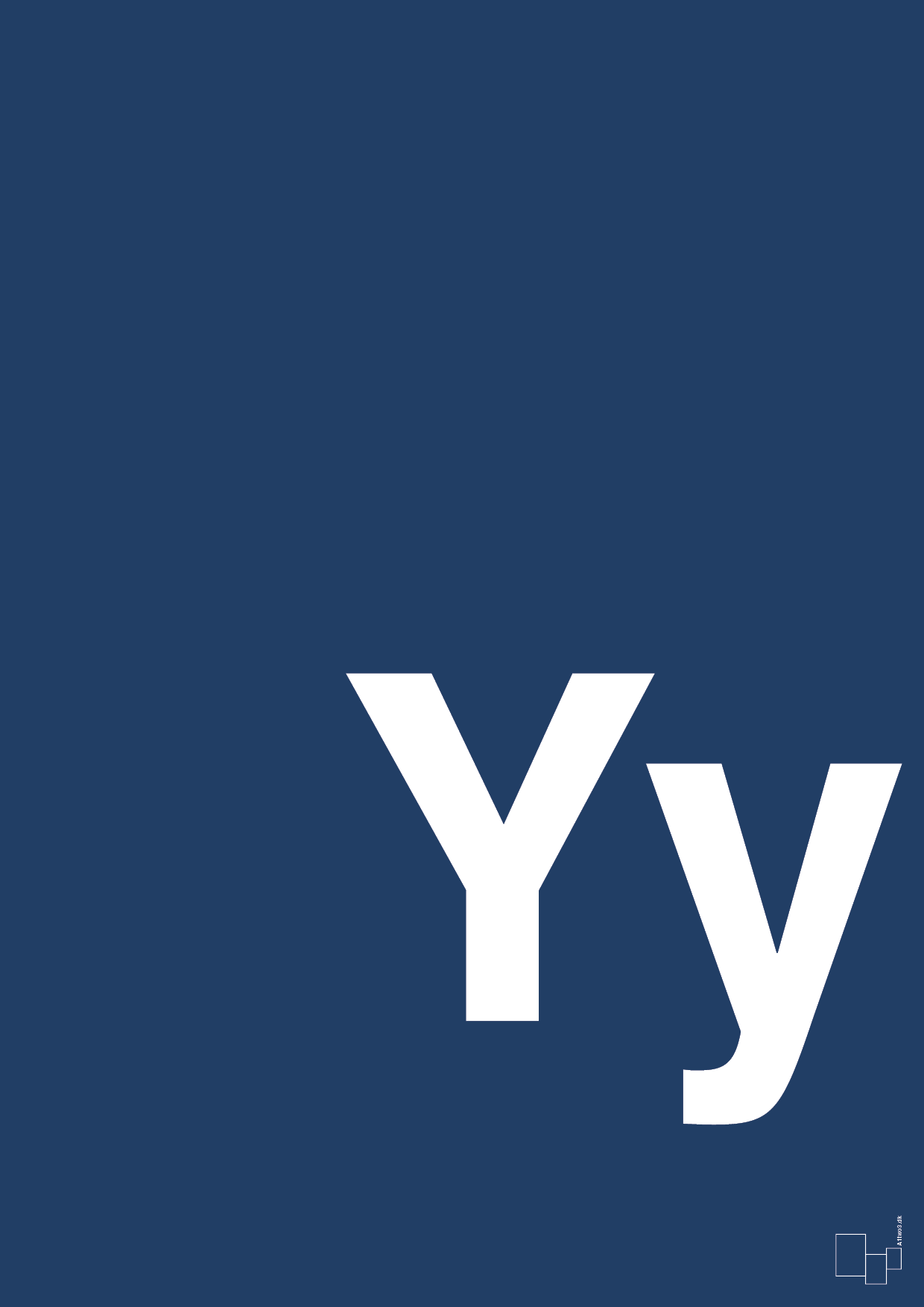 bogstav yy - Plakat med Bogstaver i Lapis Blue