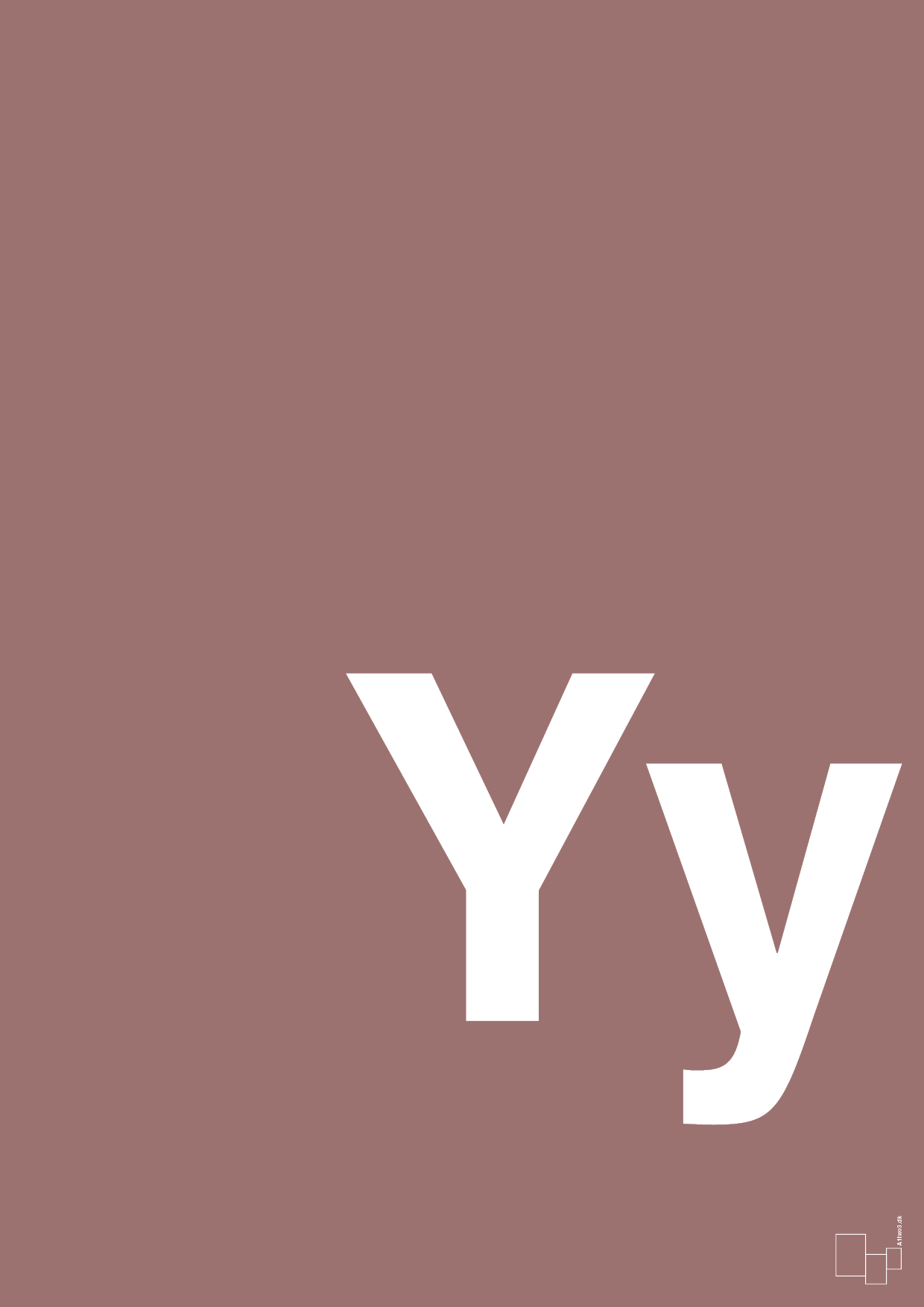 bogstav yy - Plakat med Bogstaver i Plum