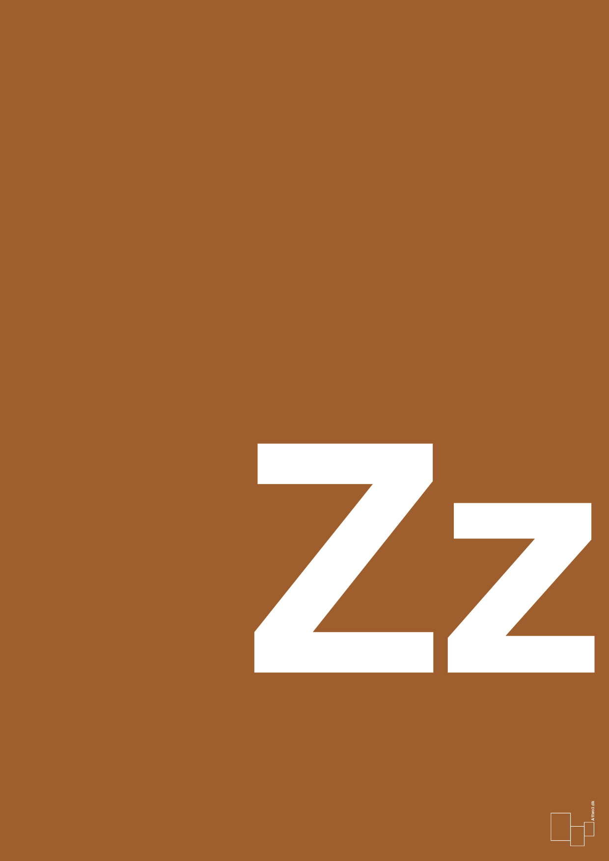 bogstav zz - Plakat med Bogstaver i Cognac