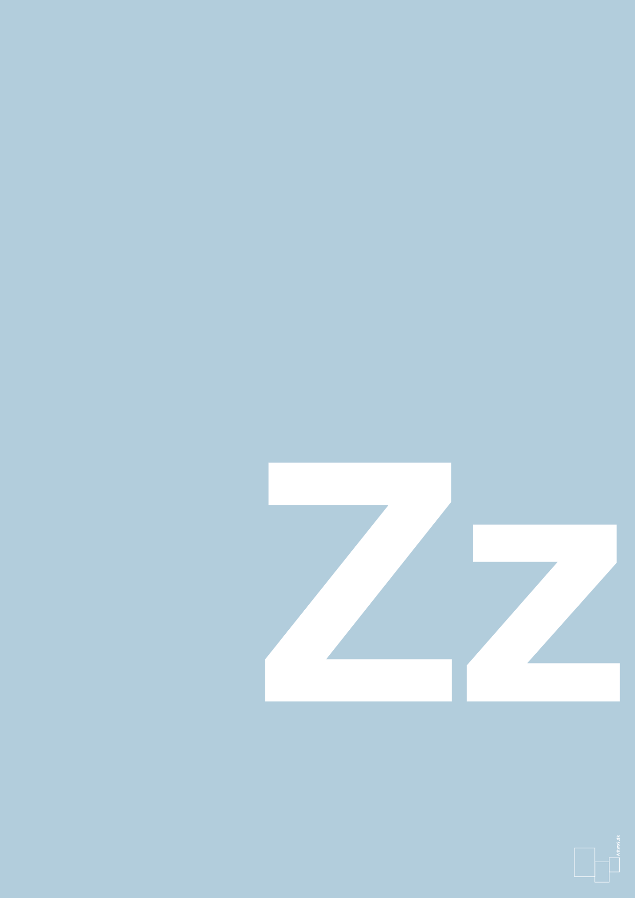 bogstav zz - Plakat med Bogstaver i Heavenly Blue