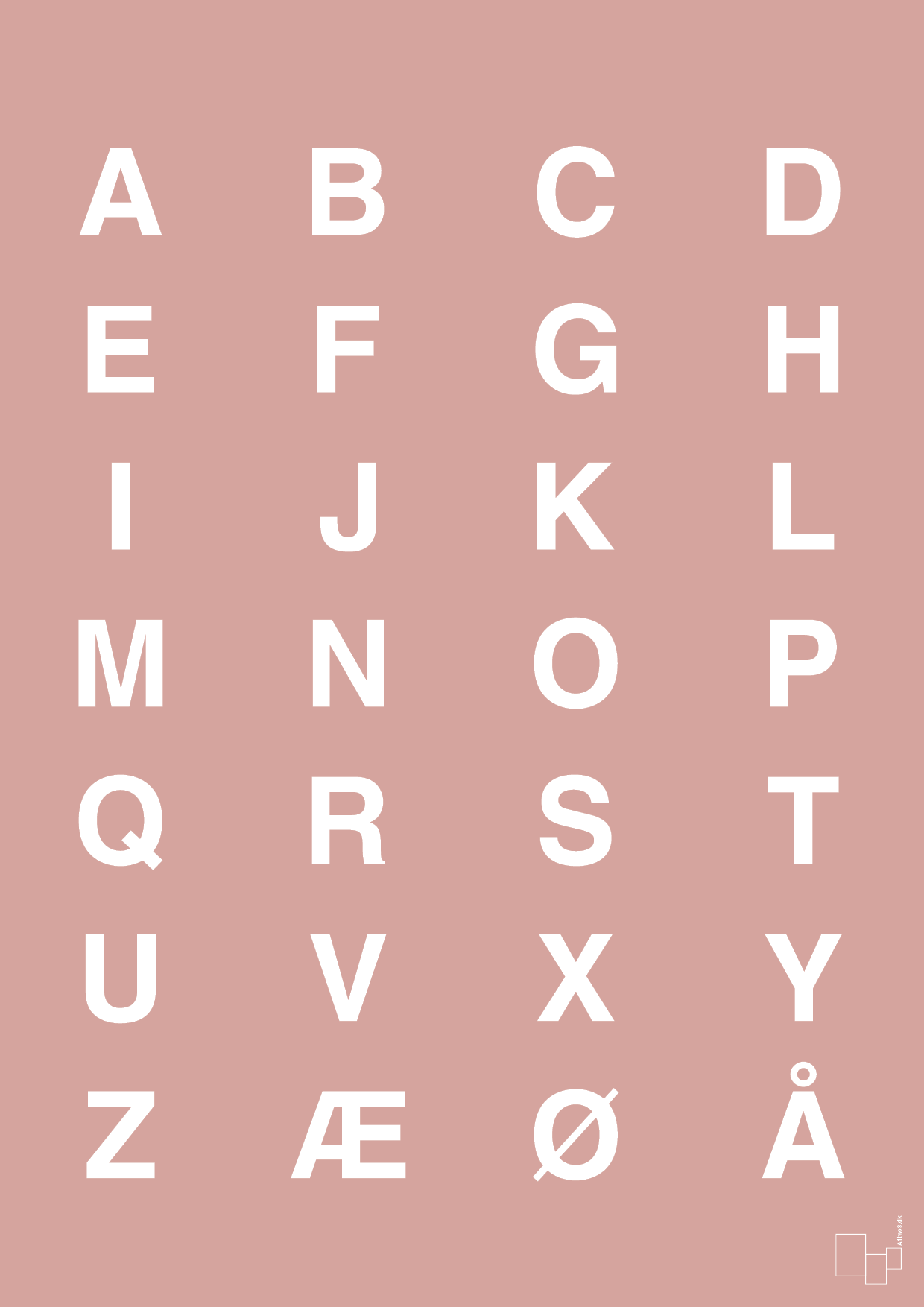 alfabet med store bogstaver - Plakat med Bogstaver i Bubble Shell