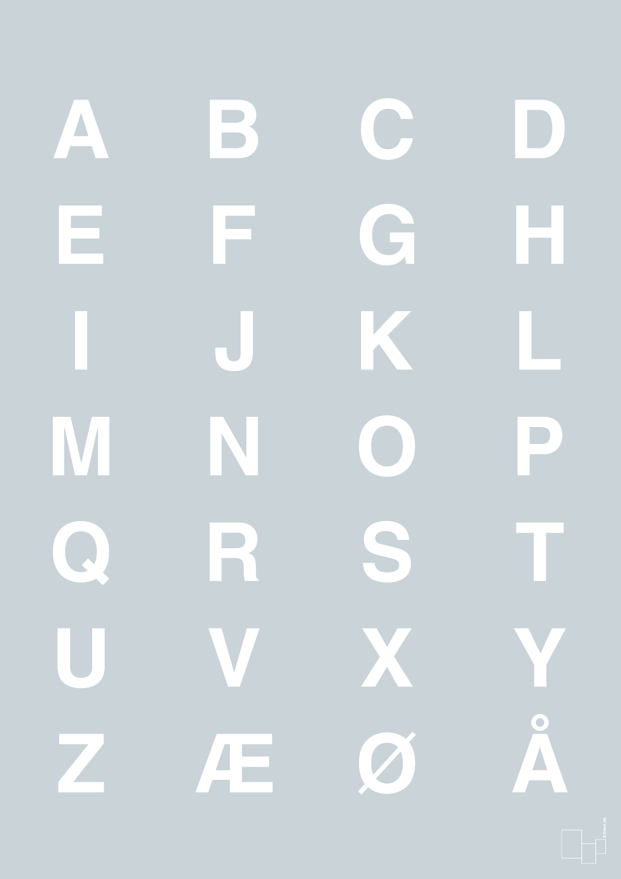 alfabet med store bogstaver - Plakat med Bogstaver i Light Drizzle