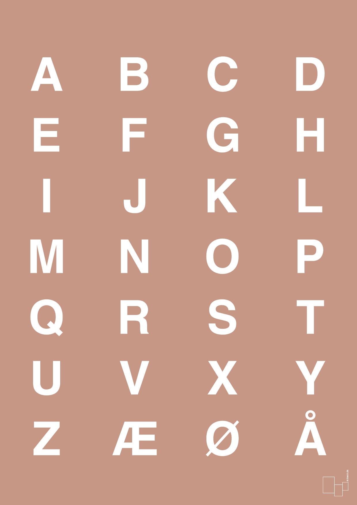 alfabet med store bogstaver - Plakat med Bogstaver i Powder