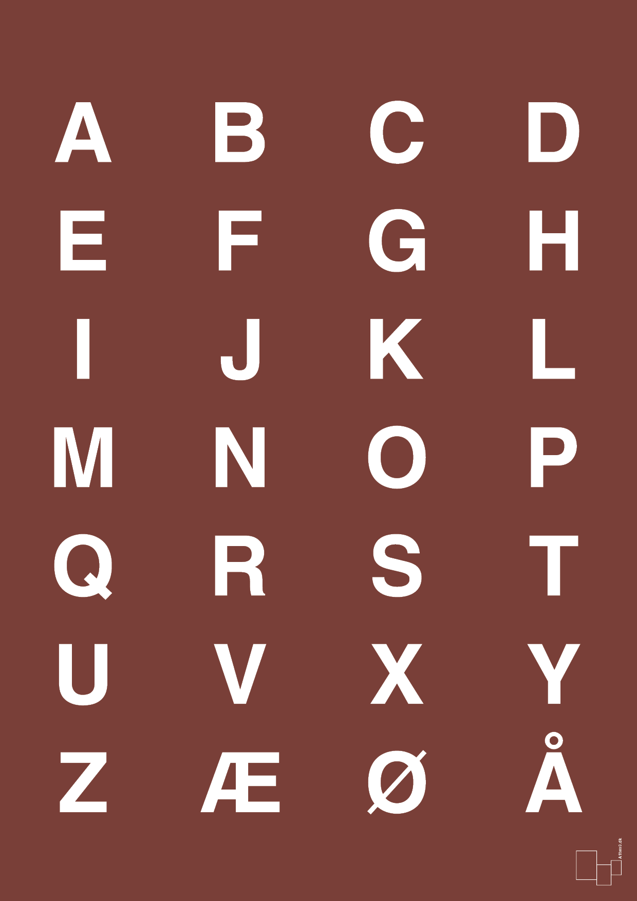 alfabet med store bogstaver - Plakat med Bogstaver i Red Pepper