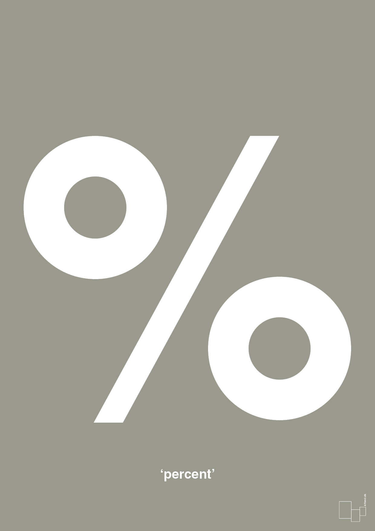 percent - Plakat med Tegn i Battleship Gray