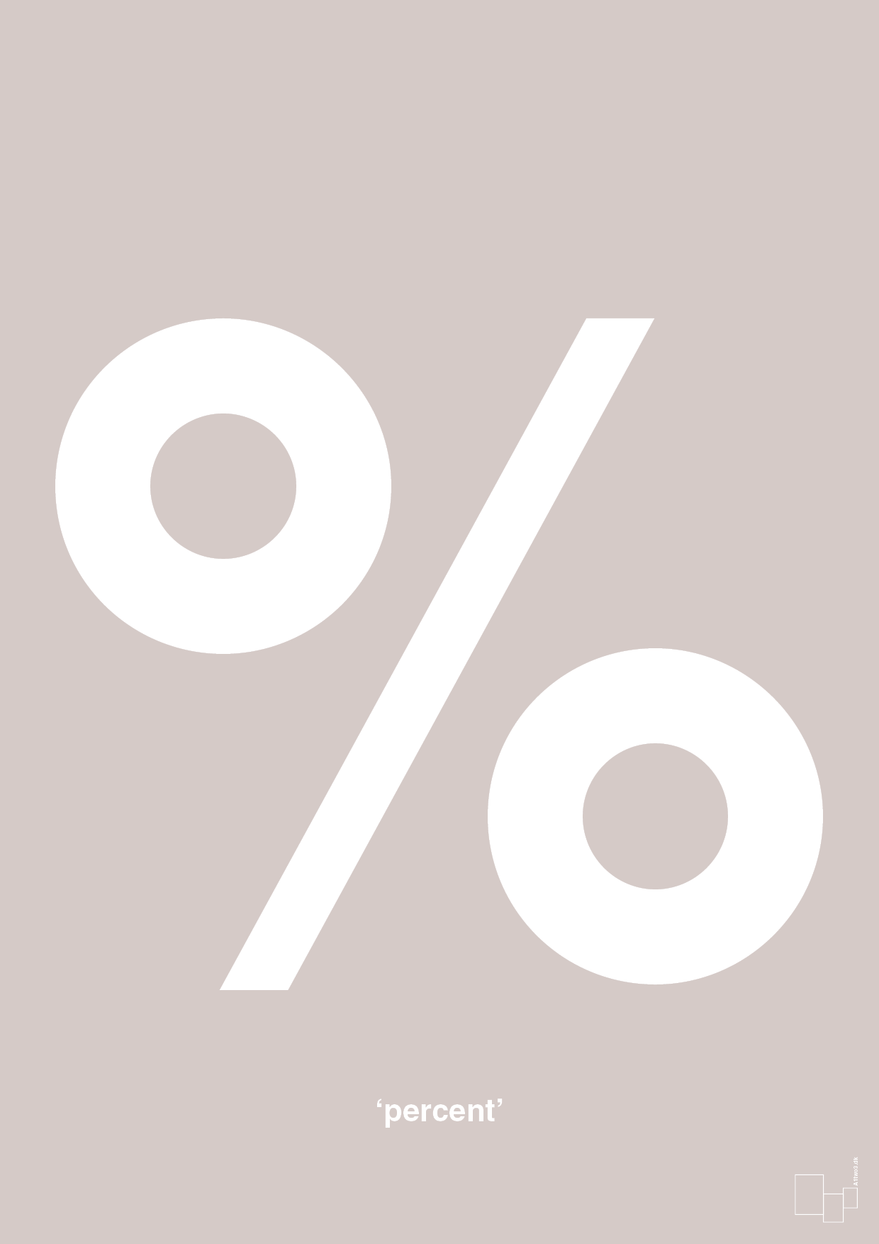 percent - Plakat med Tegn i Broken Beige