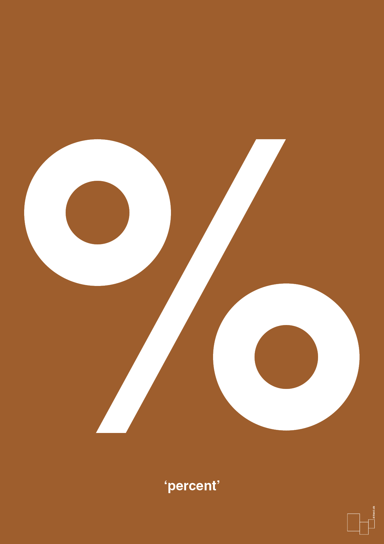 percent - Plakat med Tegn i Cognac