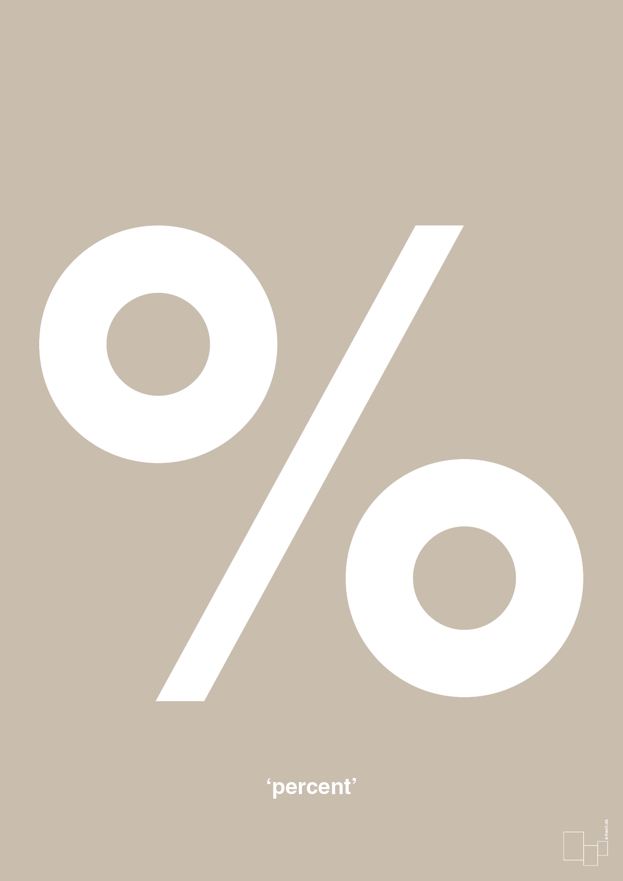 percent - Plakat med Tegn i Creamy Mushroom