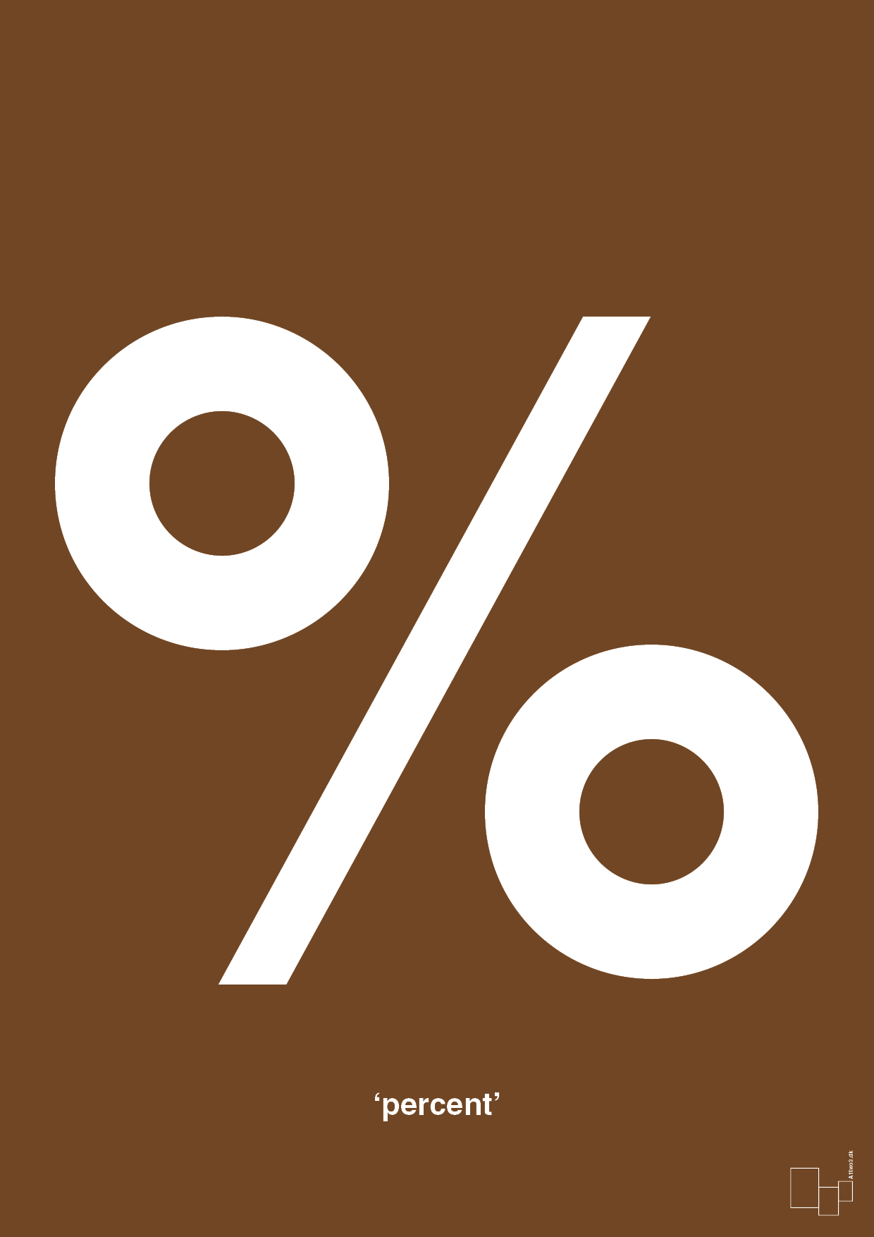 percent - Plakat med Tegn i Dark Brown