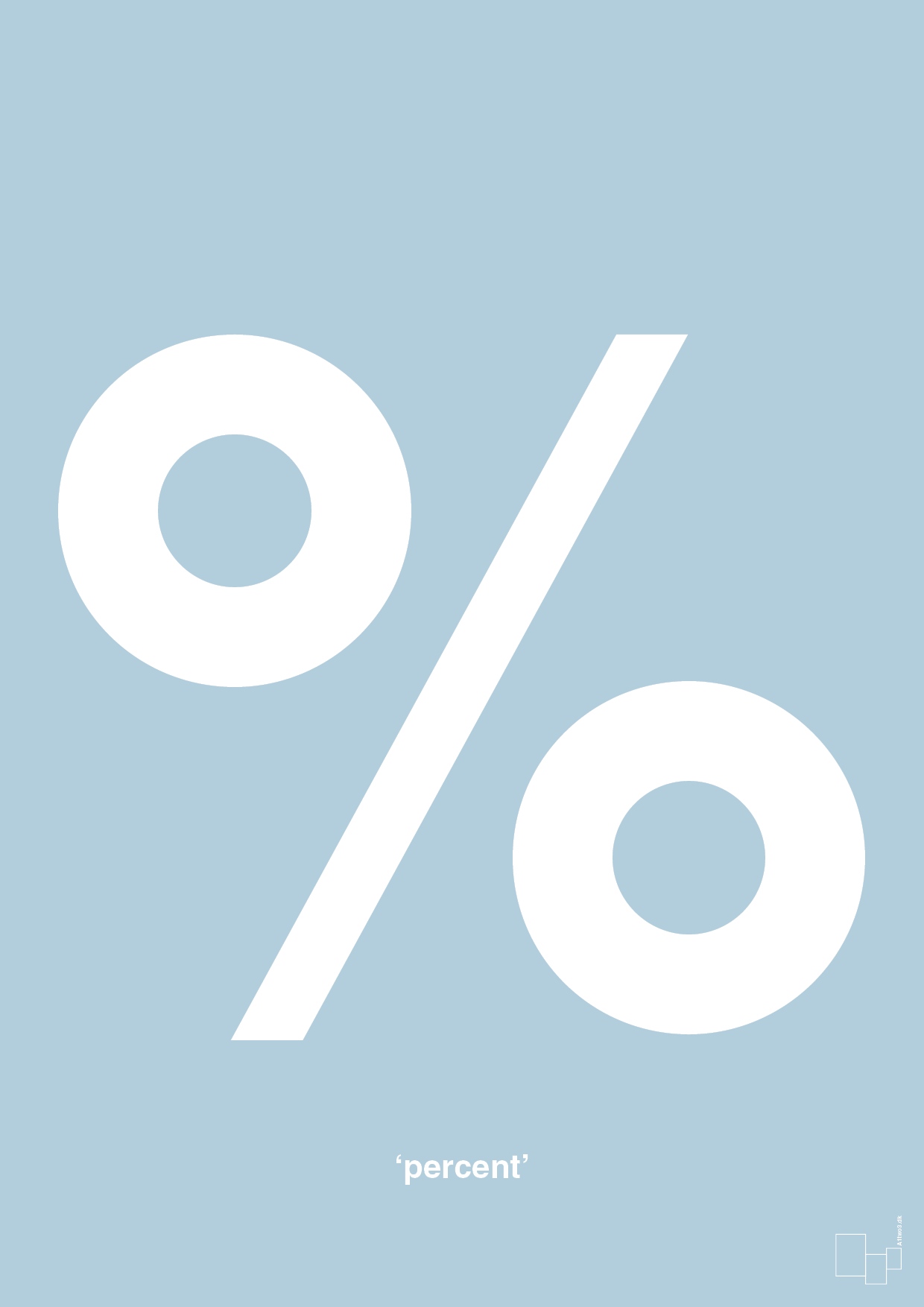 percent - Plakat med Tegn i Heavenly Blue