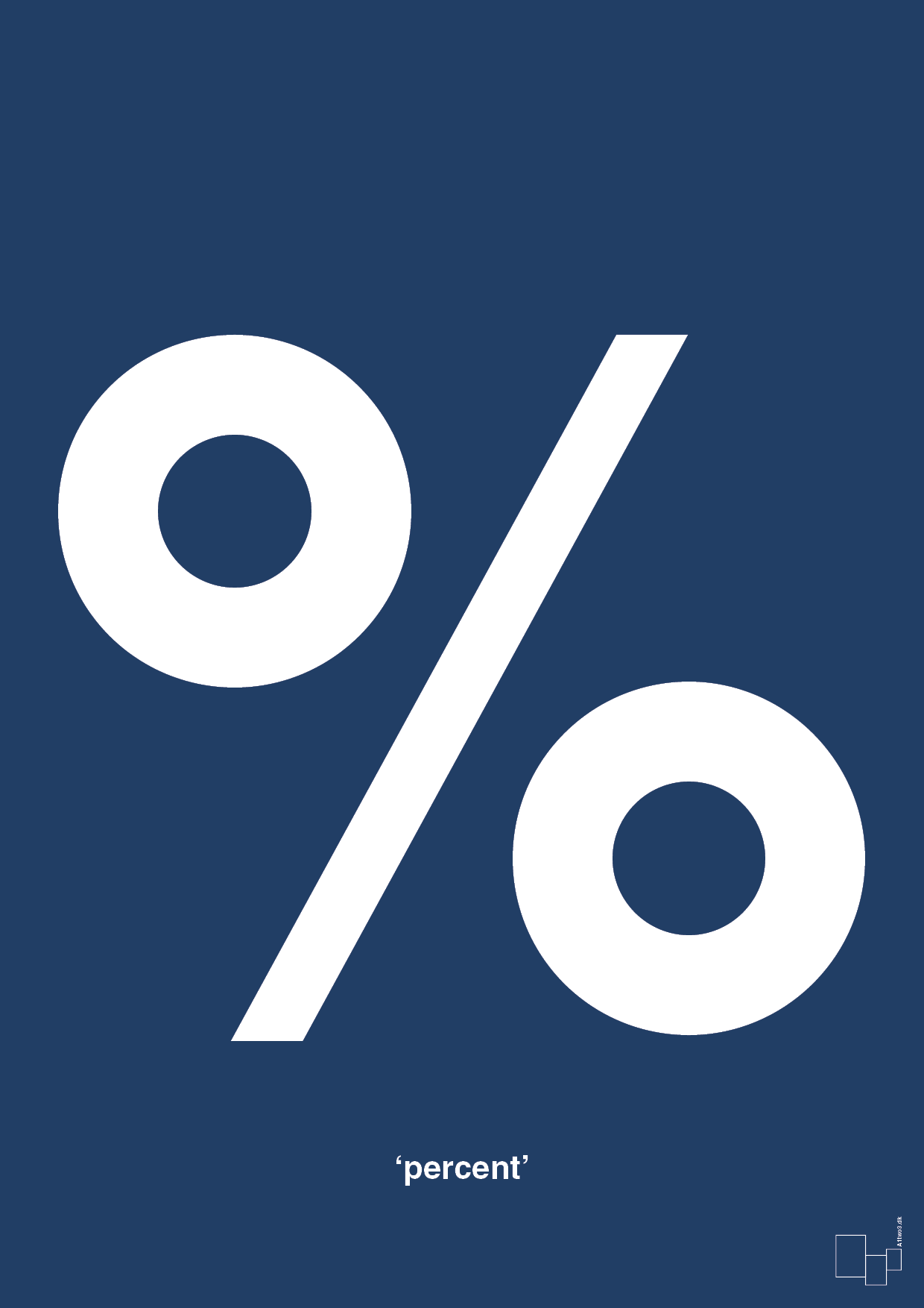 percent - Plakat med Tegn i Lapis Blue