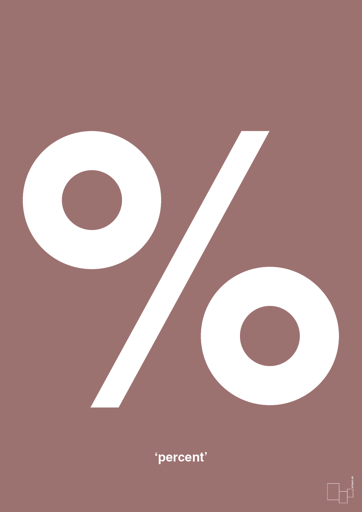 percent - Plakat med Tegn i Plum