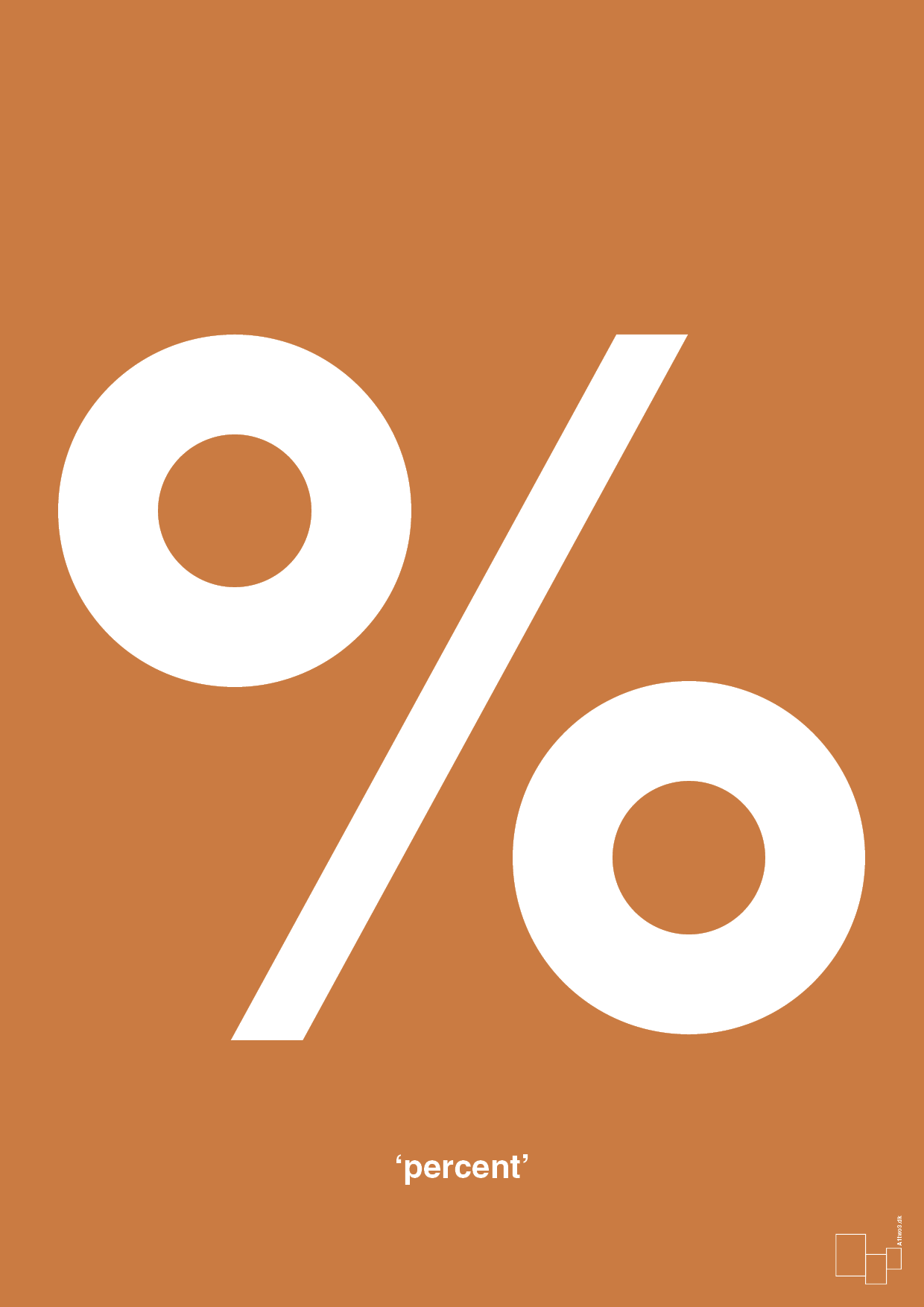 percent - Plakat med Tegn i Rumba Orange