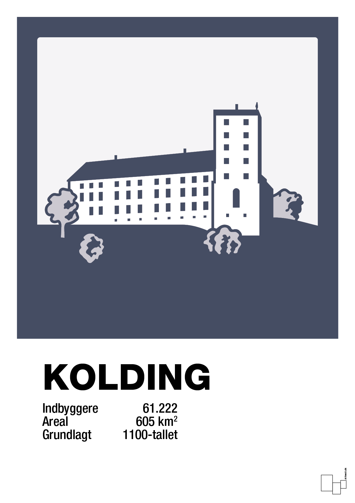 byplakat kolding - koldinghus - Plakat med Grafik i Petrol