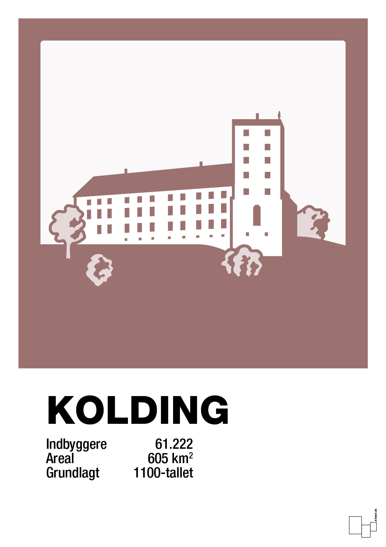 byplakat kolding - koldinghus - Plakat med Grafik i Plum