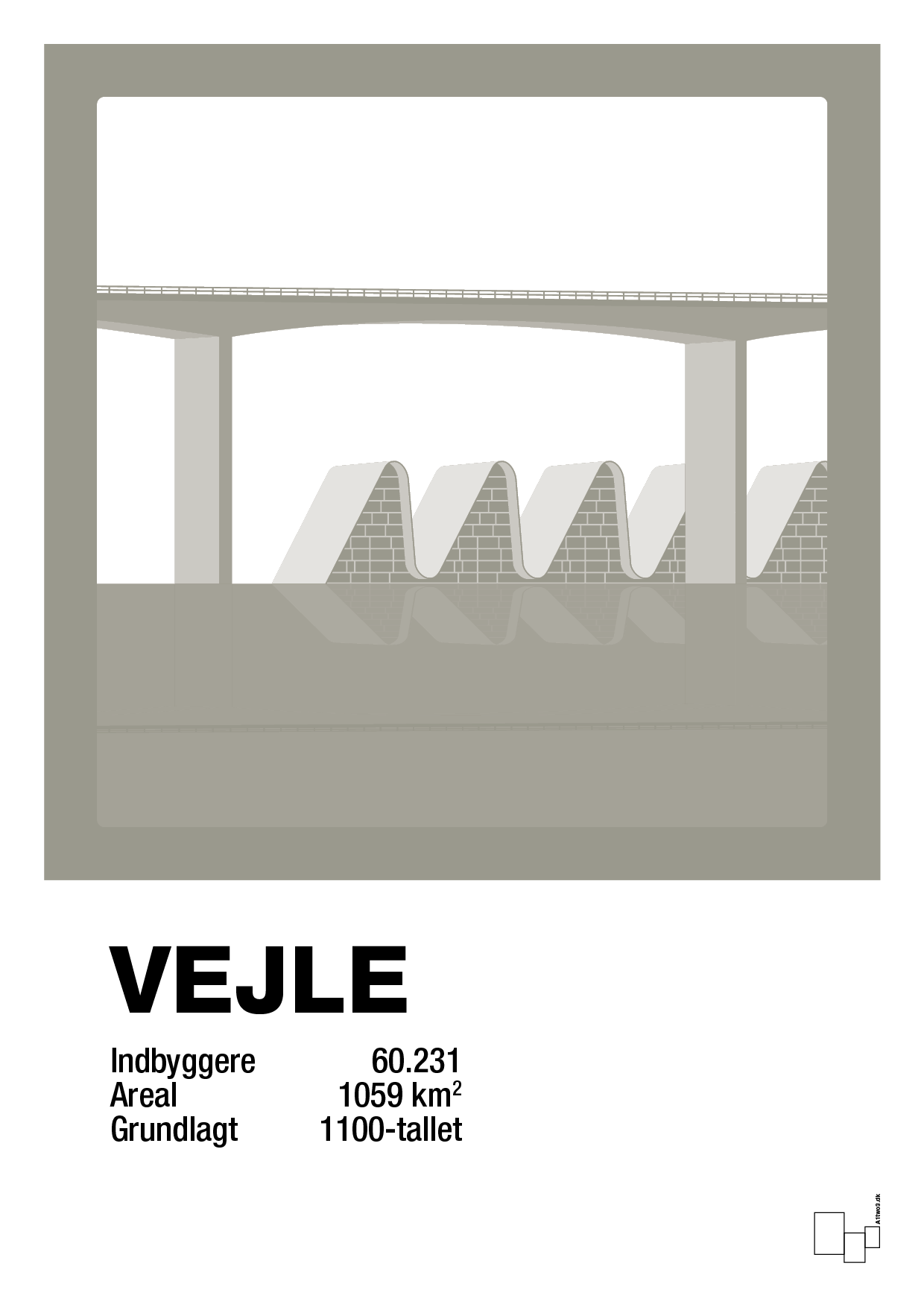 byplakat vejle - vejlefjordbroen - Plakat med Grafik i Battleship Gray