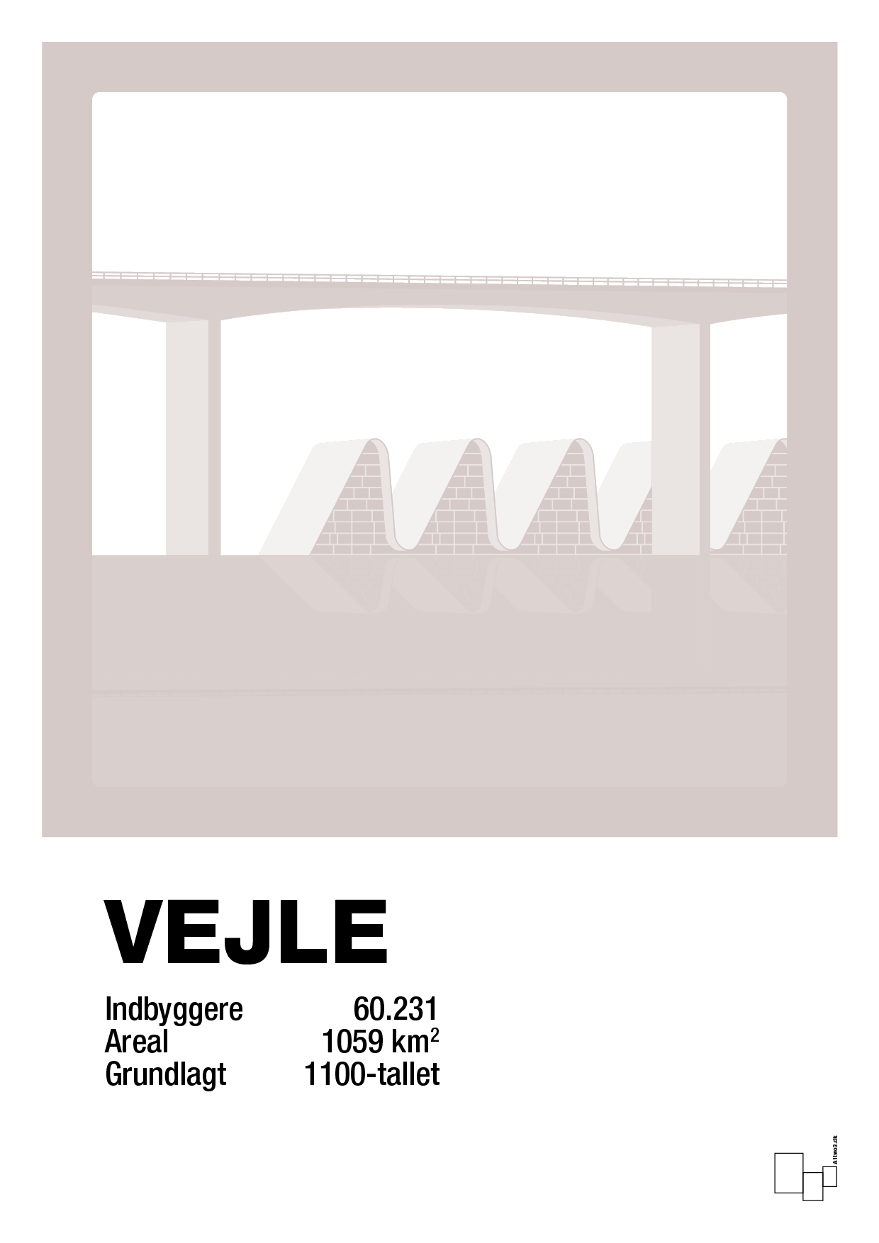 byplakat vejle - vejlefjordbroen - Plakat med Grafik i Broken Beige
