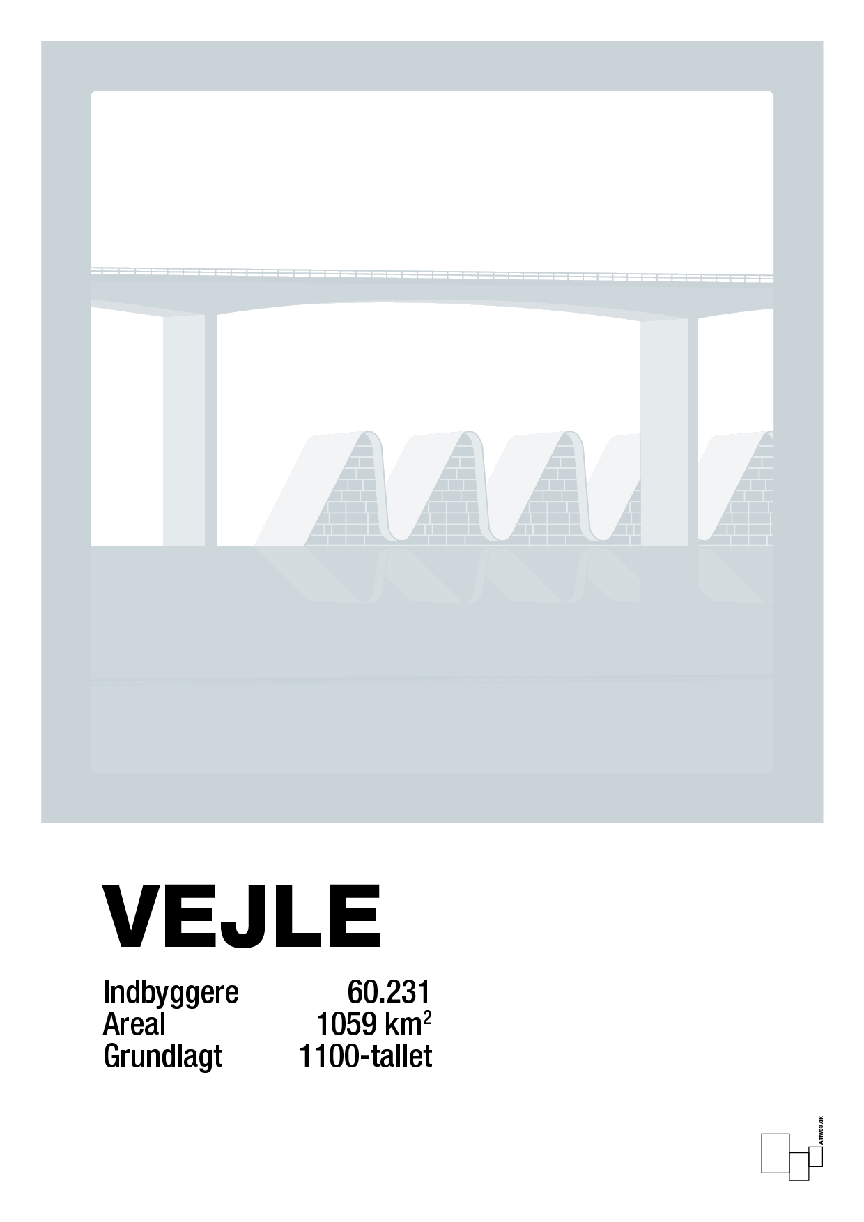 byplakat vejle - vejlefjordbroen - Plakat med Grafik i Light Drizzle