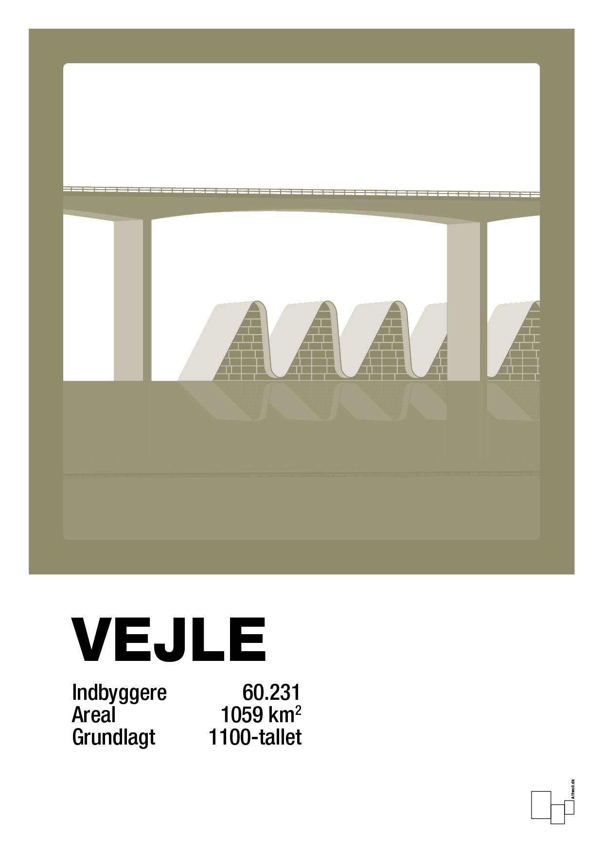 byplakat vejle - vejlefjordbroen - Plakat med Grafik i Misty Forrest