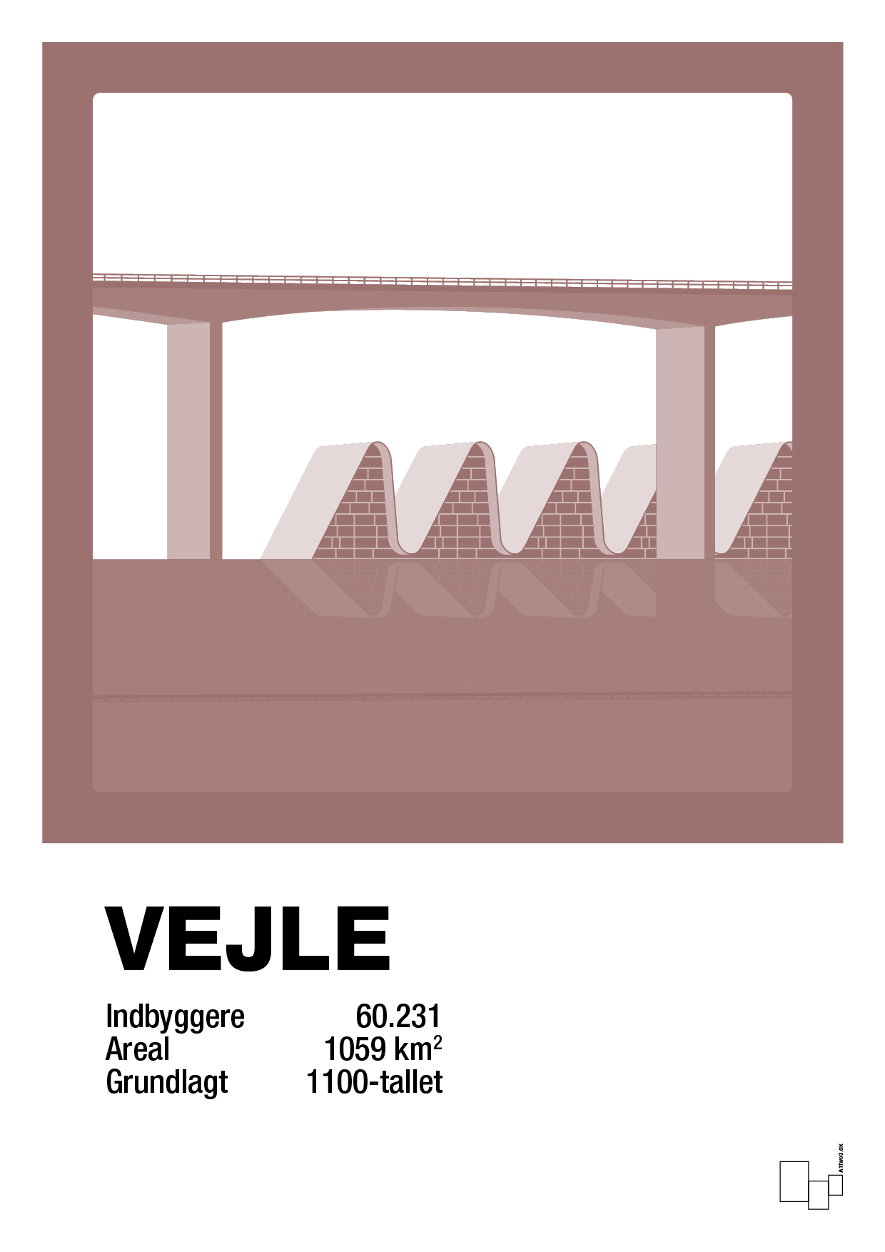 byplakat vejle - vejlefjordbroen - Plakat med Grafik i Plum