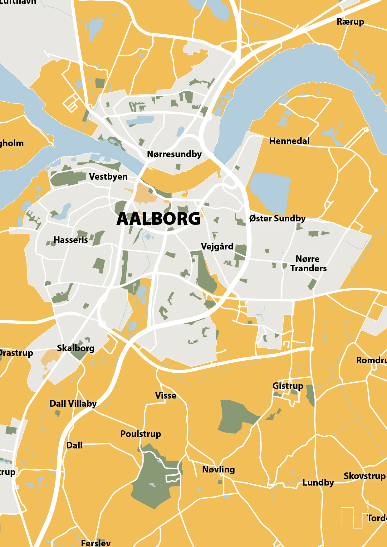 byplakat aalborg - kort - Plakat med Grafik i Honeycomb