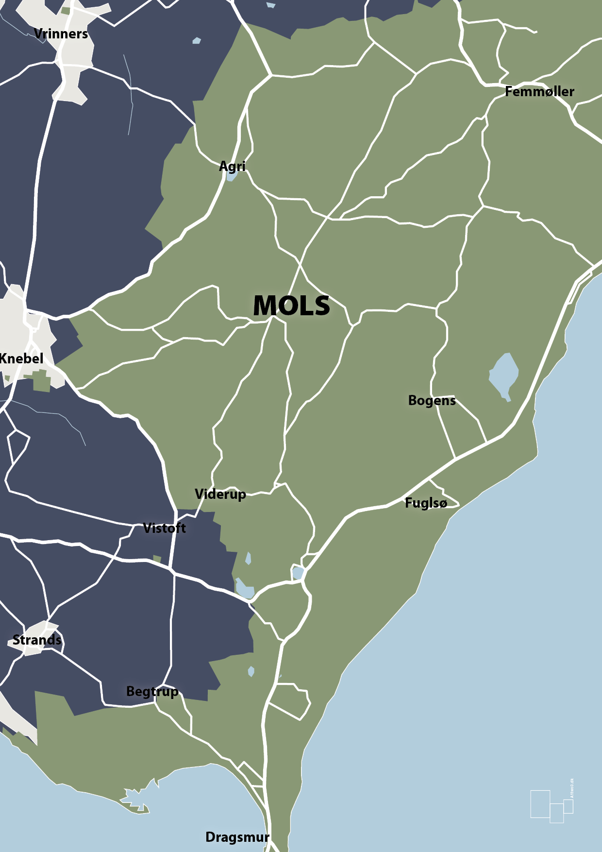 byplakat mols - kort - Plakat med Grafik i Petrol