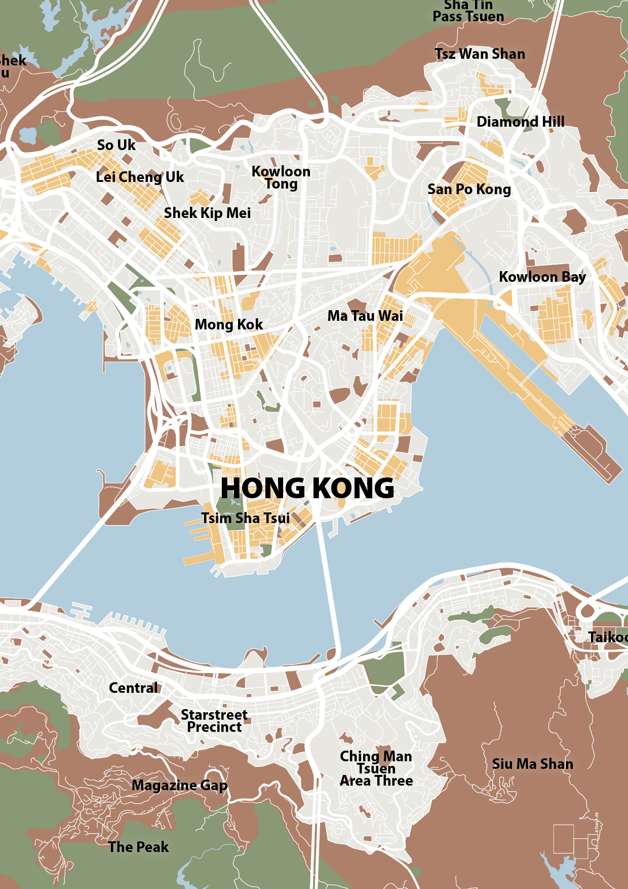 plakat: byplakat hong kong - kort