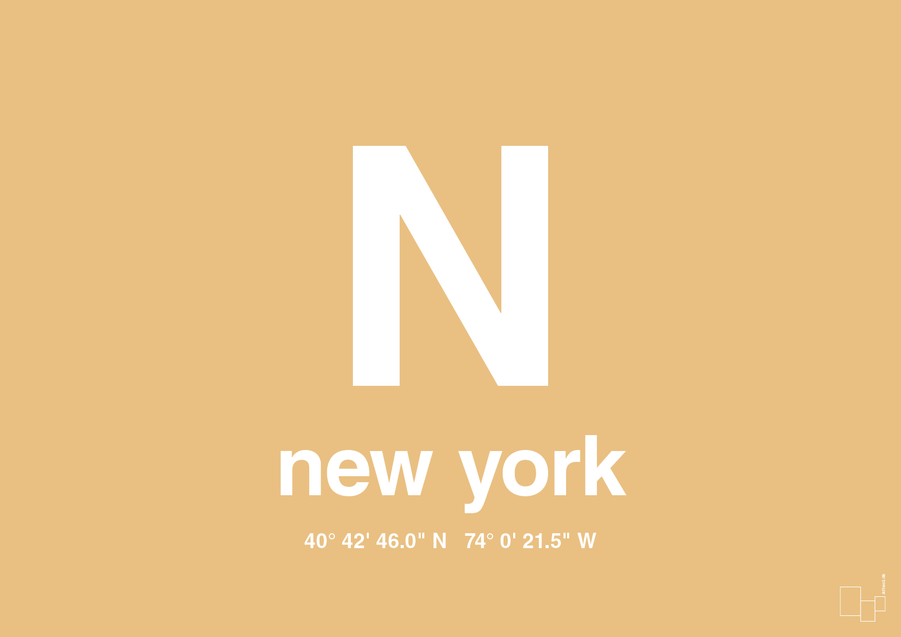 byplakat new york med koordinater - Plakat med Grafik i Charismatic