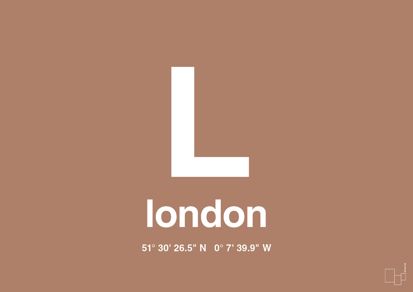byplakat london med koordinater - Plakat med Grafik i Cider Spice