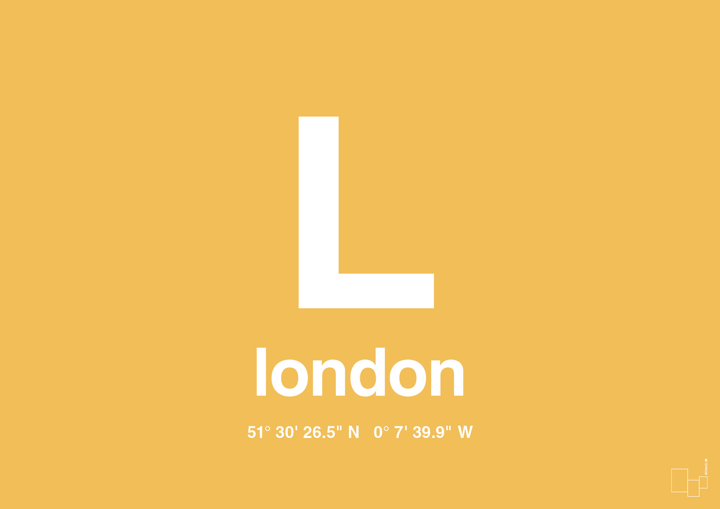 byplakat london med koordinater - Plakat med Grafik i Honeycomb