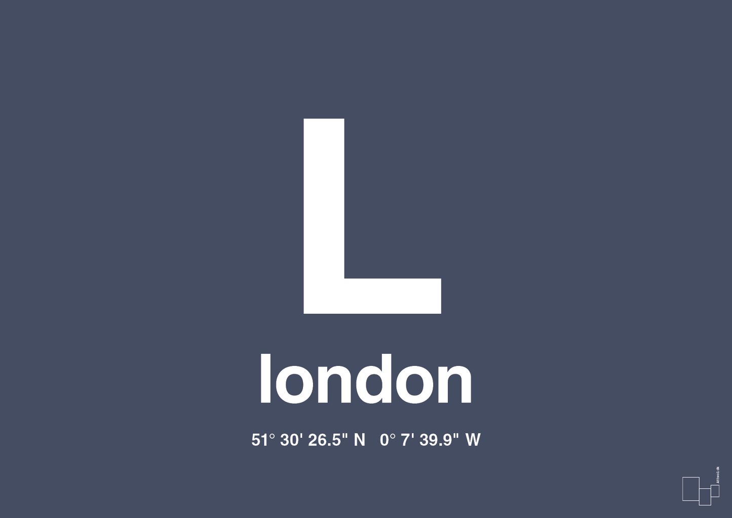 byplakat london med koordinater - Plakat med Grafik i Petrol