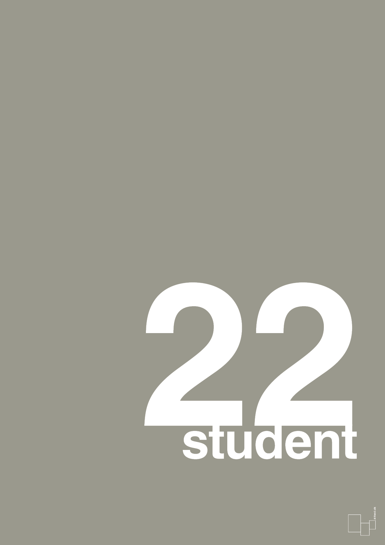 student 2022 - Plakat med Begivenheder i Battleship Gray