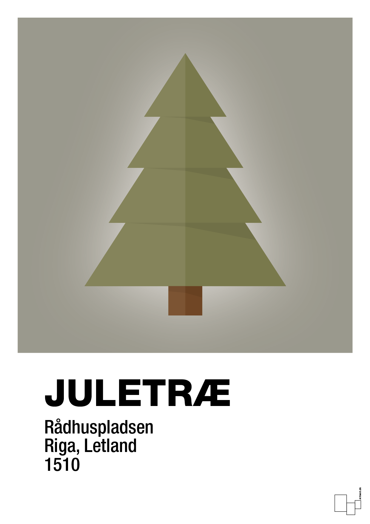 julepynt juletræ - Plakat med Begivenheder i Battleship Gray
