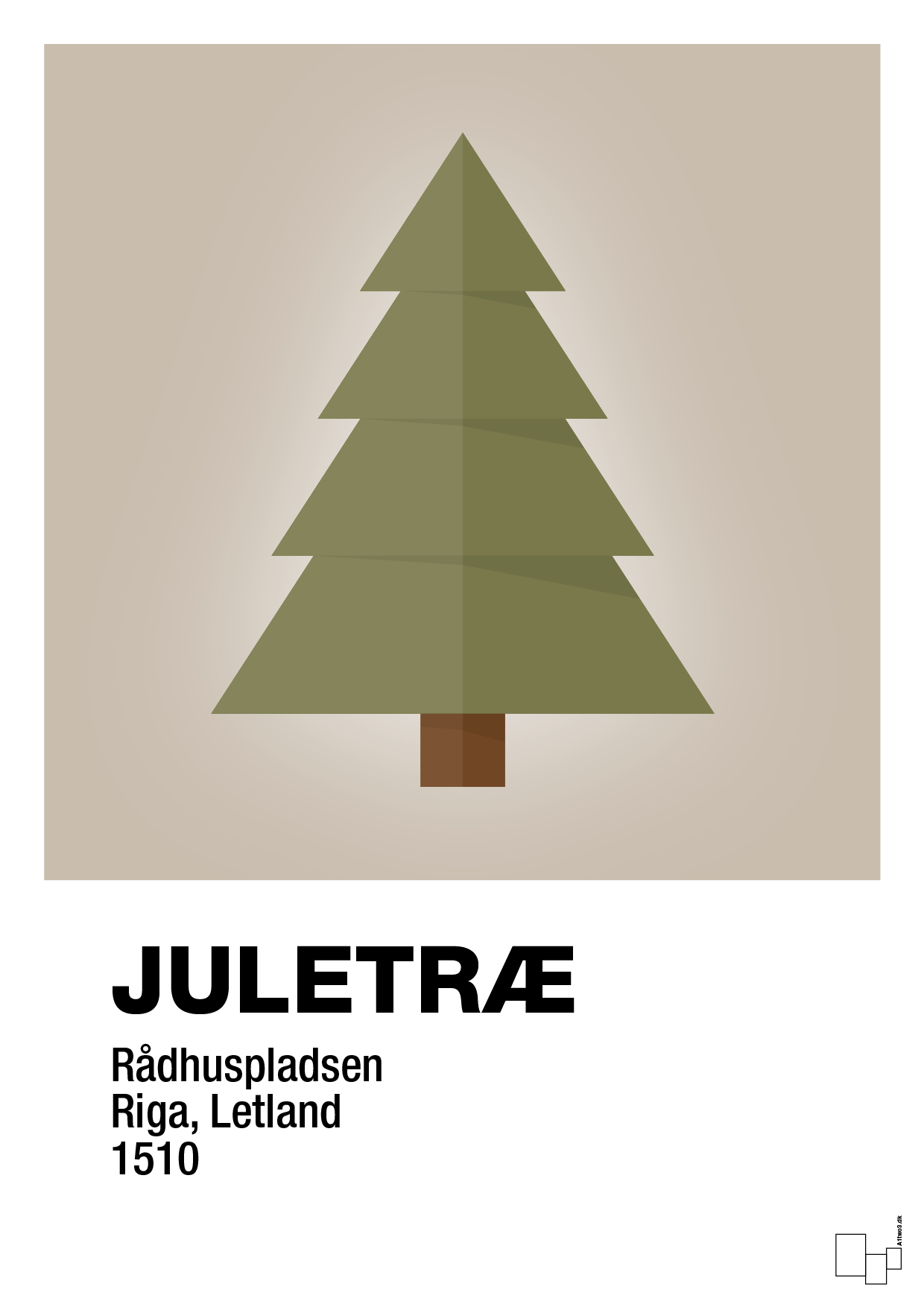 julepynt juletræ - Plakat med Begivenheder i Creamy Mushroom