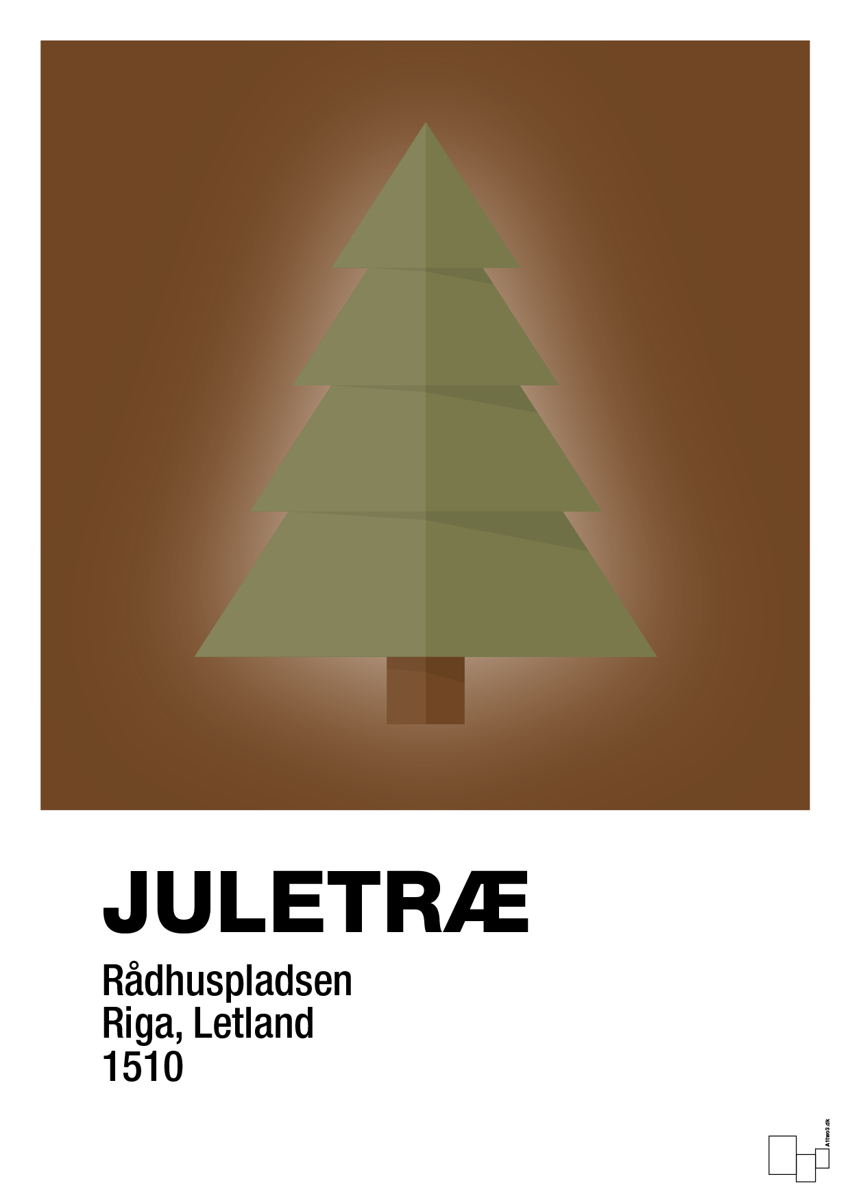 julepynt juletræ - Plakat med Begivenheder i Dark Brown
