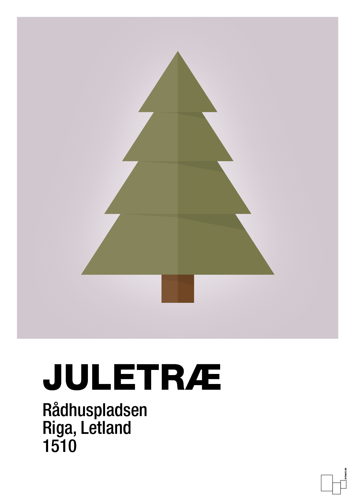 julepynt juletræ - Plakat med Begivenheder i Dusty Lilac