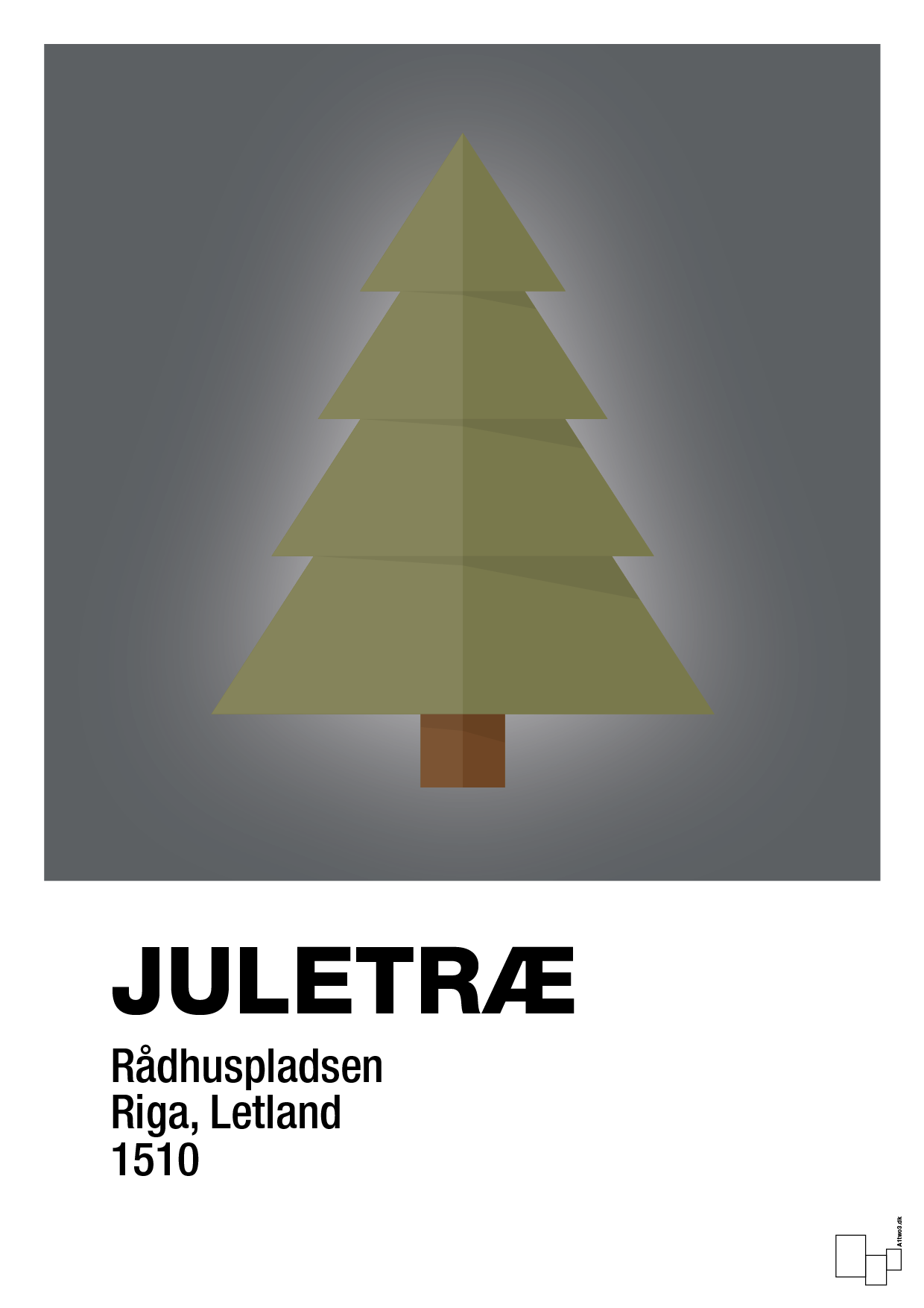 julepynt juletræ - Plakat med Begivenheder i Graphic Charcoal