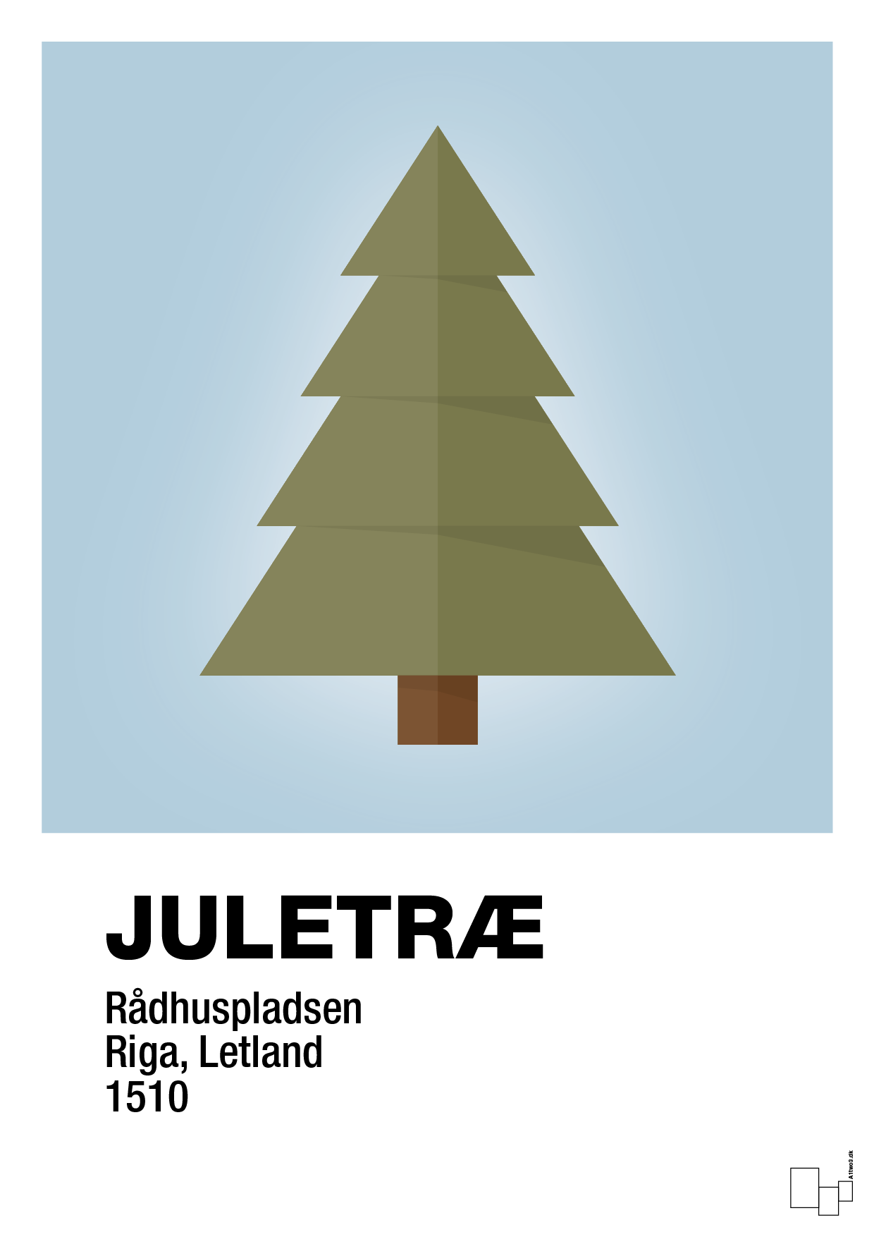 julepynt juletræ - Plakat med Begivenheder i Heavenly Blue