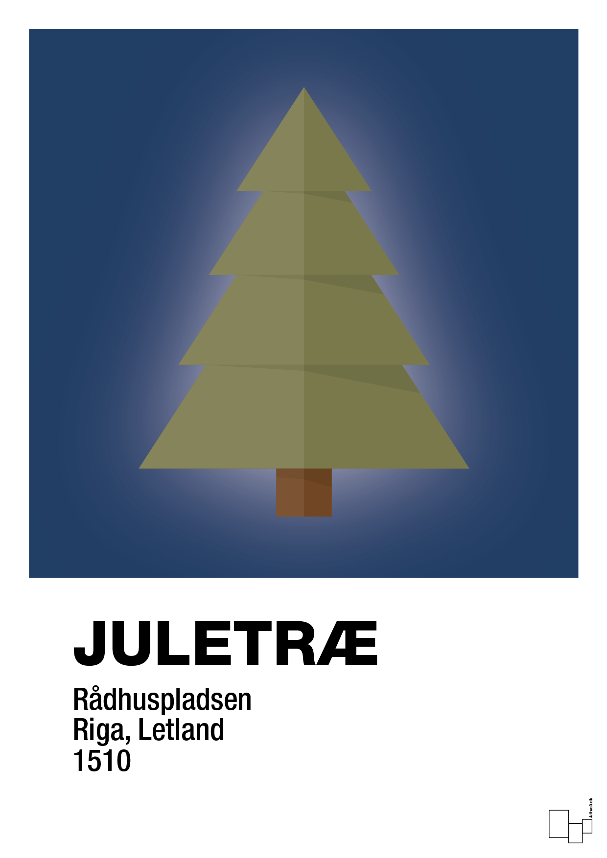 julepynt juletræ - Plakat med Begivenheder i Lapis Blue