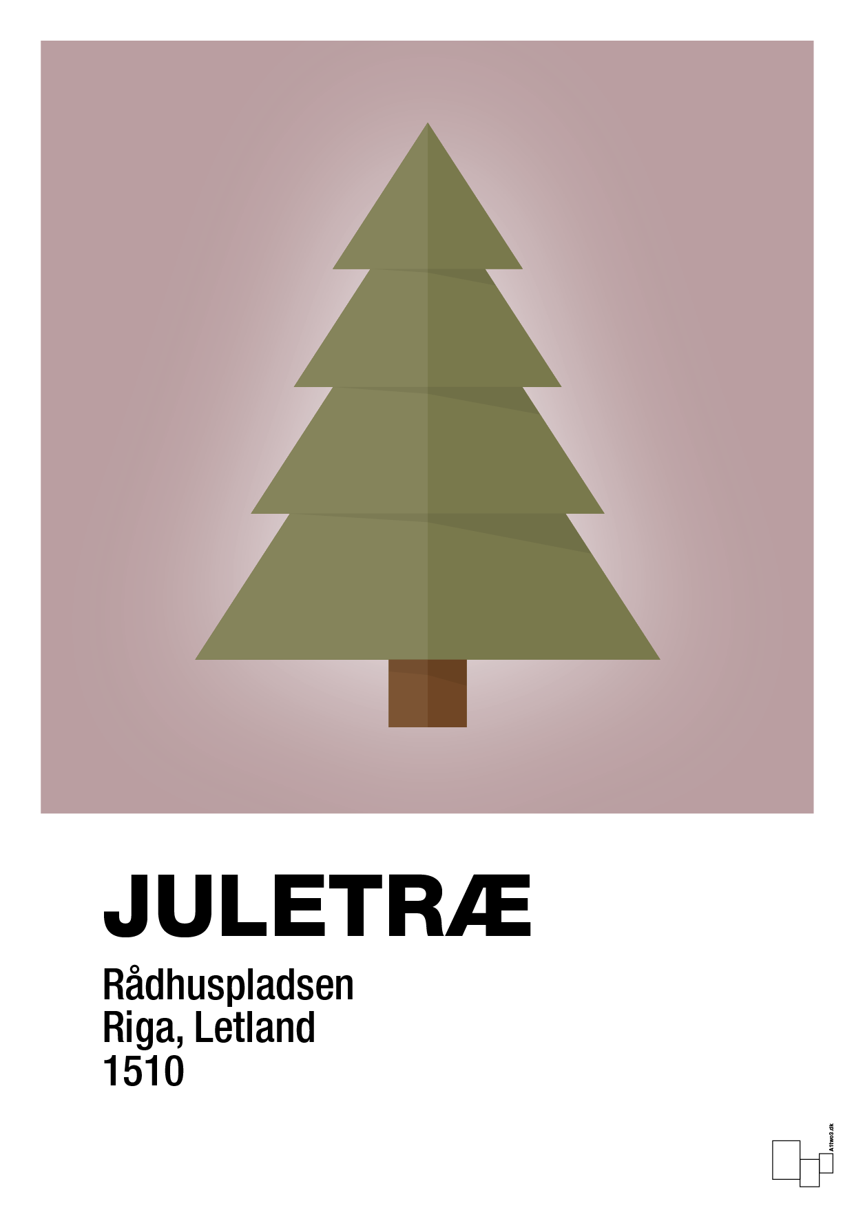 julepynt juletræ - Plakat med Begivenheder i Light Rose