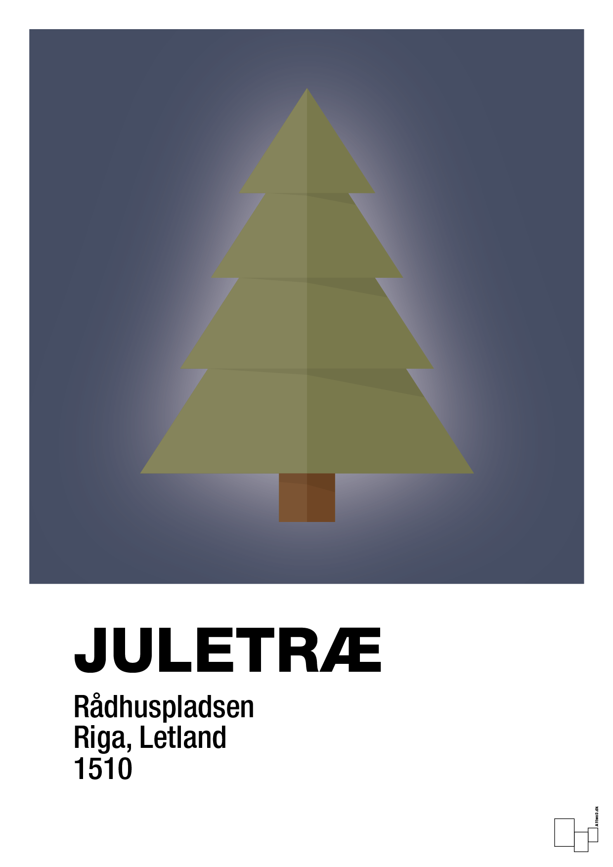 julepynt juletræ - Plakat med Begivenheder i Petrol