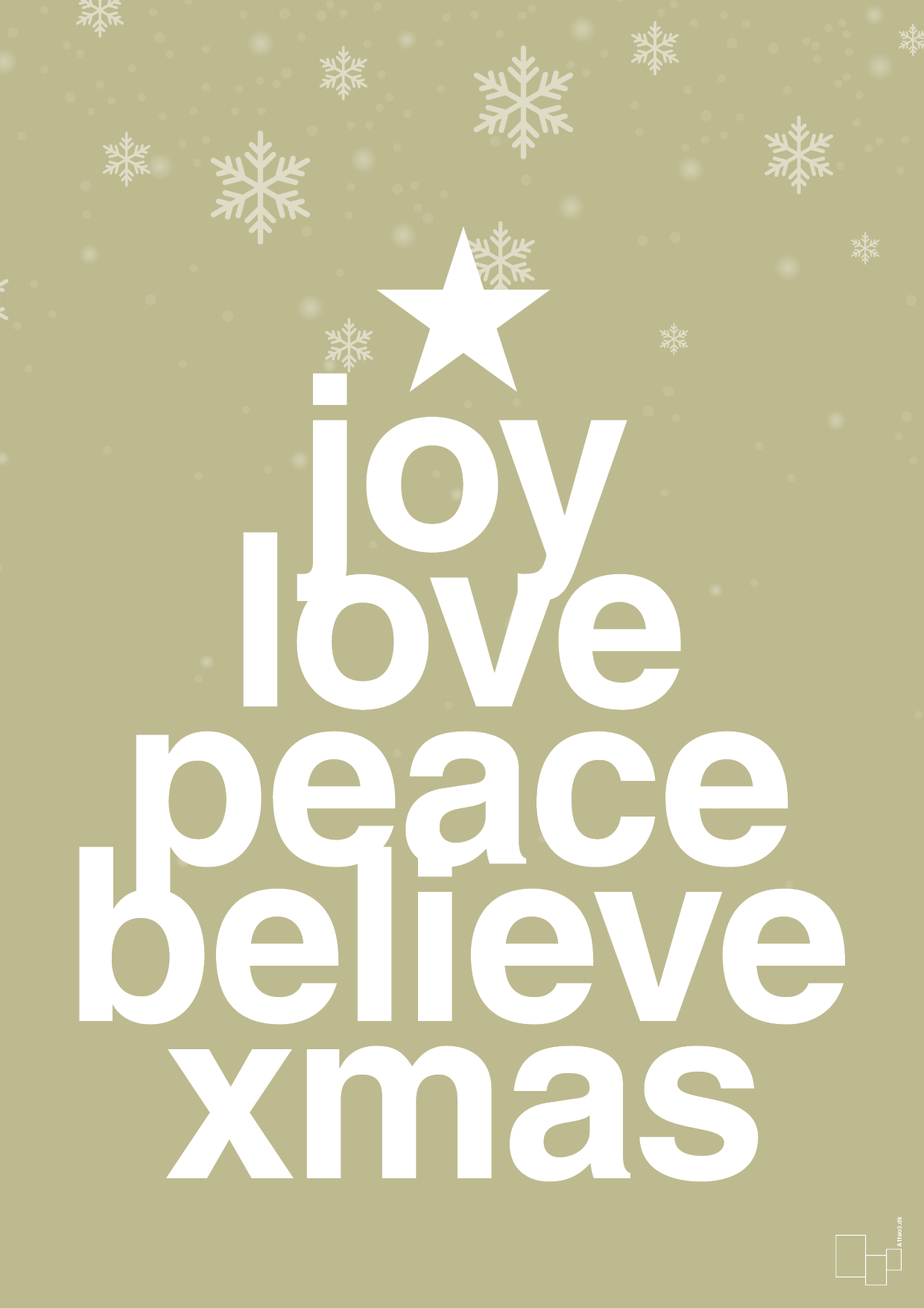 joy love peace belive xmas - Plakat med Begivenheder i Back to Nature