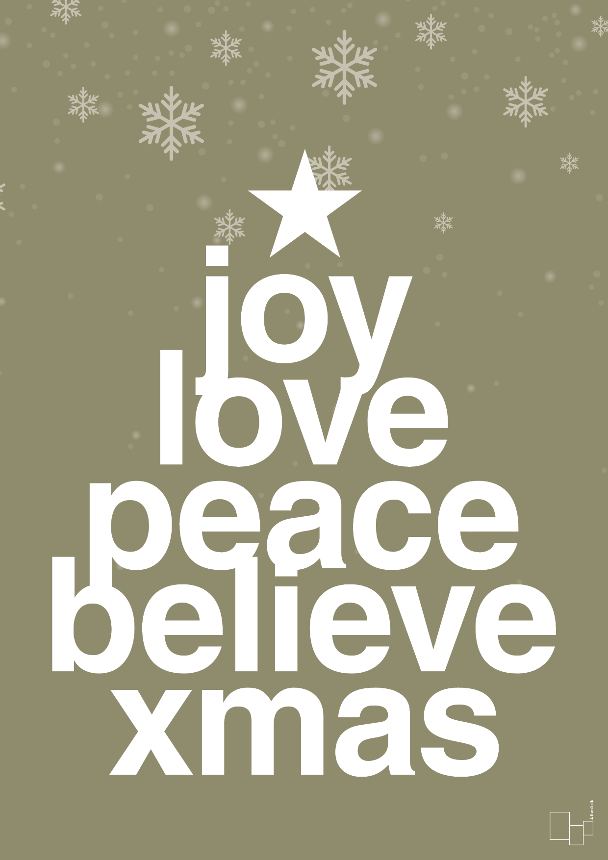 joy love peace belive xmas - Plakat med Begivenheder i Misty Forrest