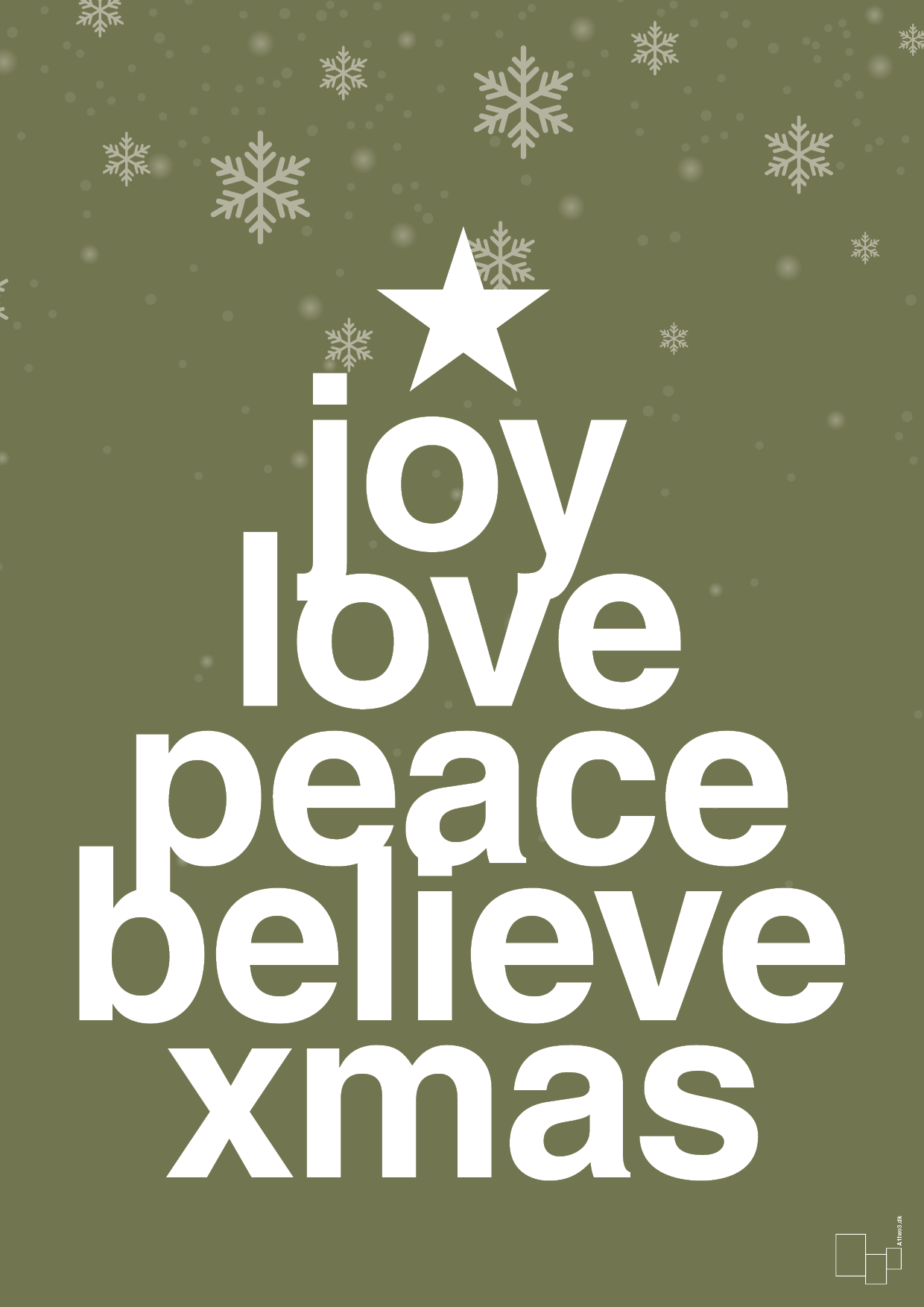 joy love peace belive xmas - Plakat med Begivenheder i Secret Meadow