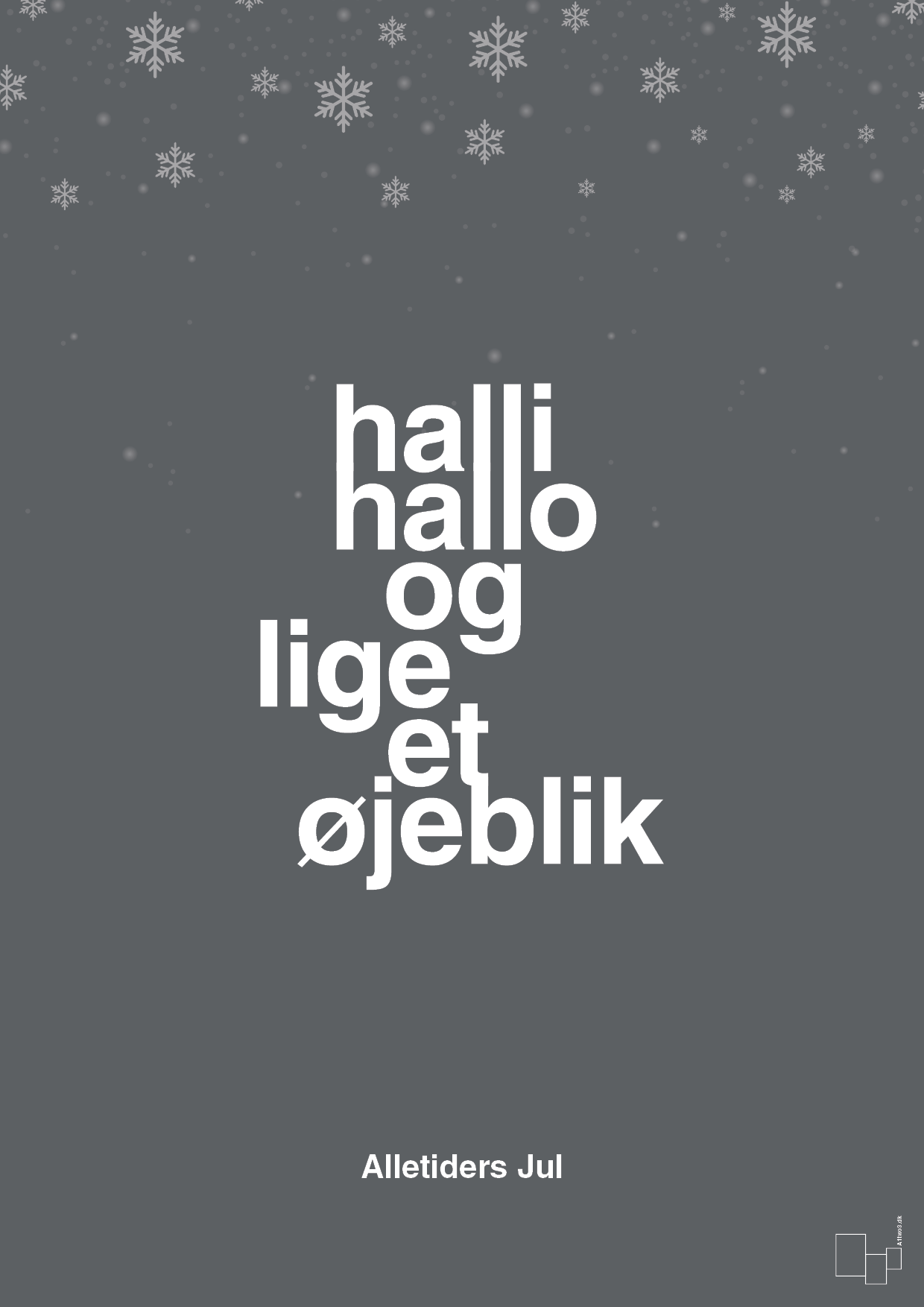 halli hallo og lige et øjeblik - Plakat med Begivenheder i Graphic Charcoal