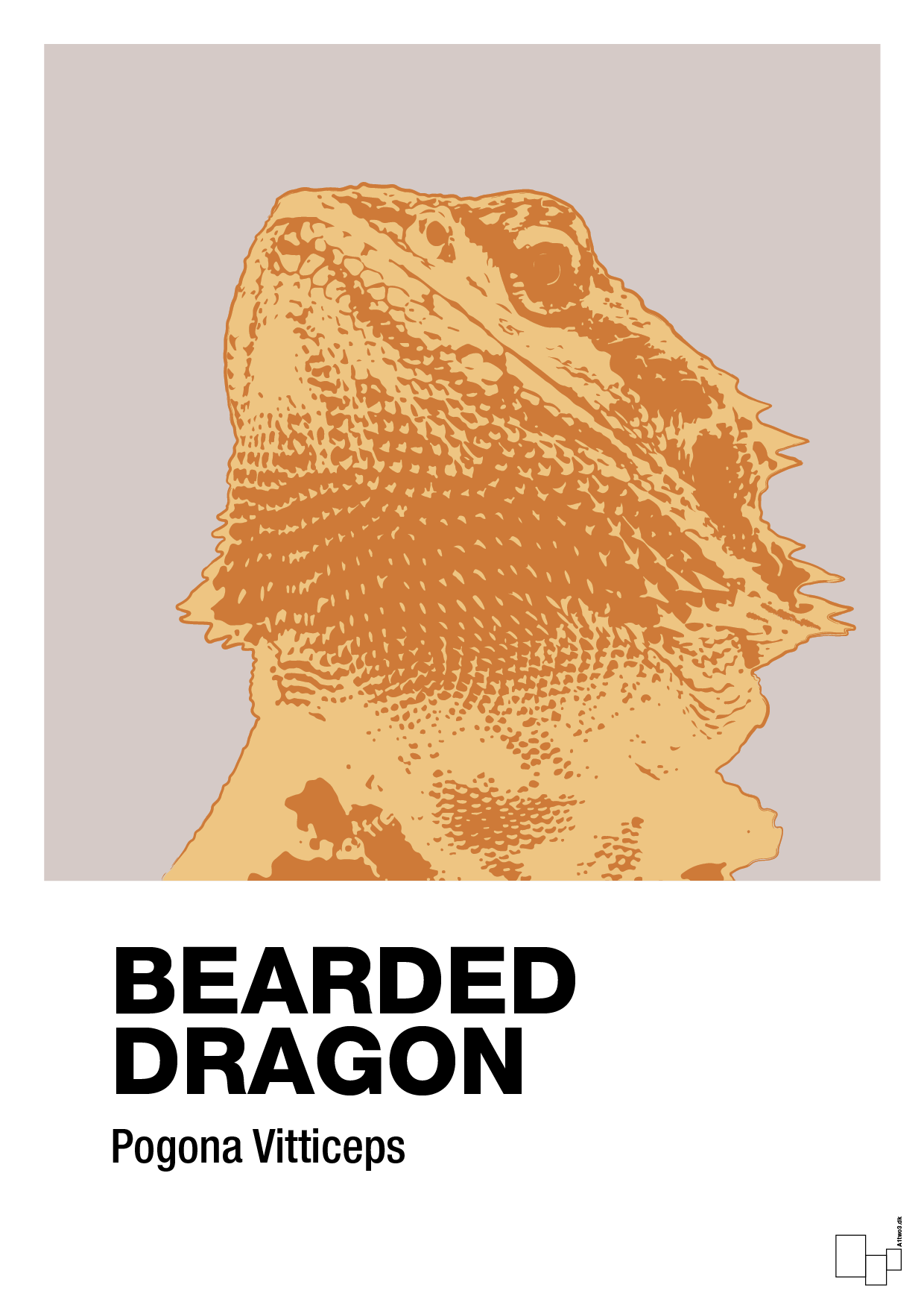 bearded dragon - Plakat med Videnskab i Broken Beige