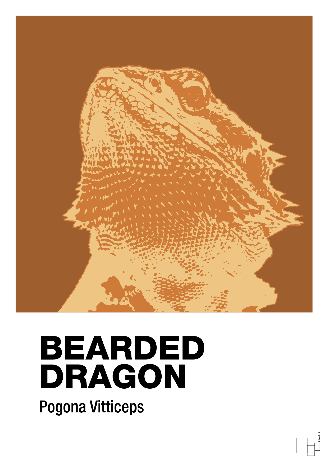 bearded dragon - Plakat med Videnskab i Cognac