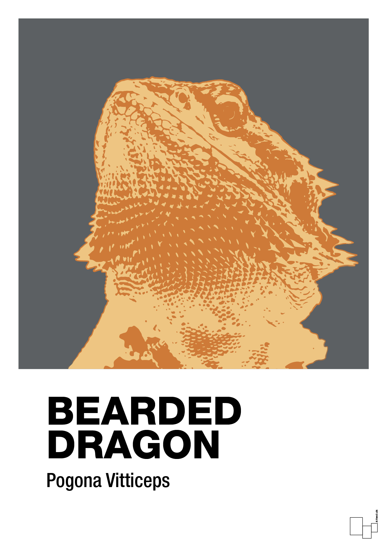 bearded dragon - Plakat med Videnskab i Graphic Charcoal