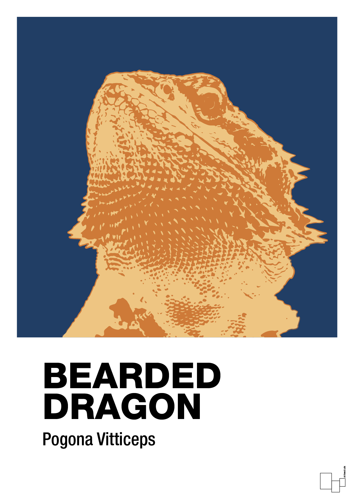 bearded dragon - Plakat med Videnskab i Lapis Blue