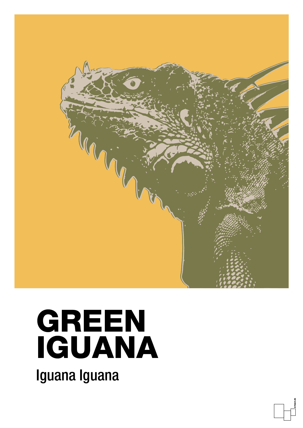 green iguana - Plakat med Videnskab i Honeycomb